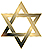 Vector illustration of golden Magen David (star of David)